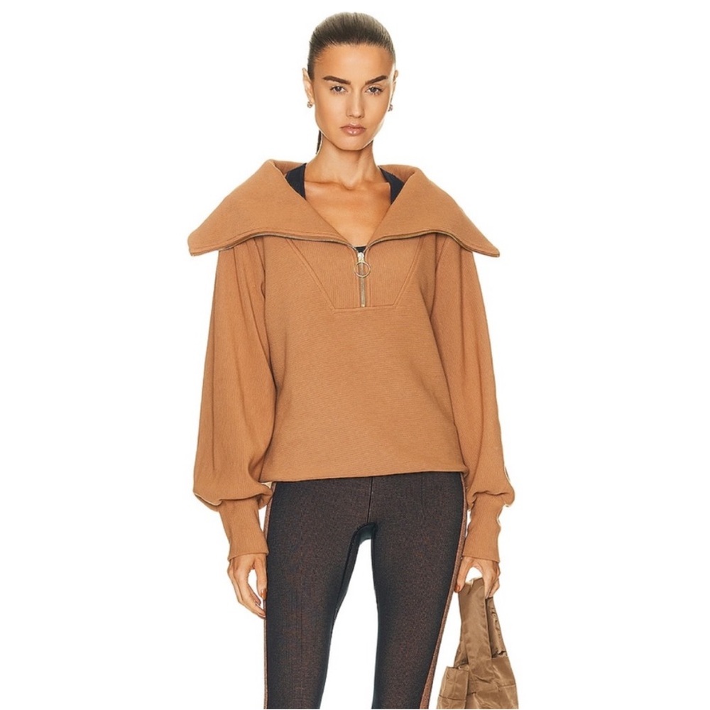 Varley Vine Ribbed Half-Zip Pullover in Rye